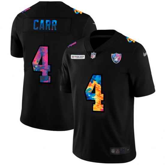 Las Vegas Raiders 4 Derek Carr Men Nike Multi Color Black 2020 NFL Crucial Catch Vapor Untouchable Limited Jersey